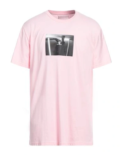 Les Hommes Man T-shirt Pink Size M Cotton