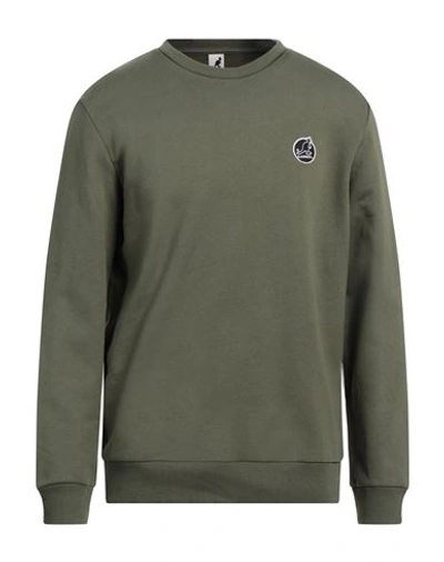 Kangol Man Sweatshirt Military Green Size L Cotton, Polyester