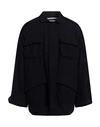 White Mountaineering Man Shirt Midnight Blue Size 4 Wool, Cotton