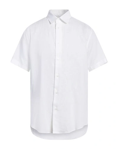 Trussardi Man Shirt White Size 17 Linen