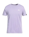 Alpha Industries Man T-shirt Lilac Size S Cotton In Purple