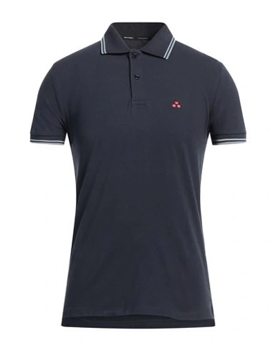 Peuterey Man Polo Shirt Midnight Blue Size S Cotton, Elastane In Blue