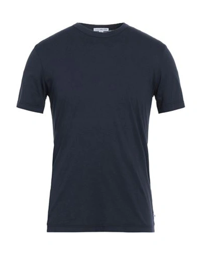 James Perse Man T-shirt Navy Blue Size 3 Cotton In Navy Blue