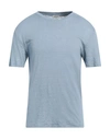 Sandro Man T-shirt Sky Blue Size L Linen