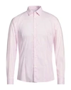 Grey Daniele Alessandrini Man Shirt Pink Size 16 Cotton, Elastane