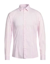 GREY DANIELE ALESSANDRINI GREY DANIELE ALESSANDRINI MAN SHIRT PINK SIZE 16 COTTON, ELASTANE