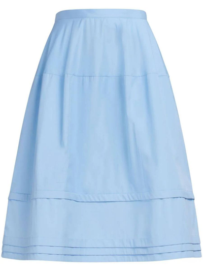 Marni Micro-pleated A-line Midi Skirt In Ski Blue