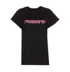 Pinko Logo-embellished Cotton T-shirt In Nero/fuxia