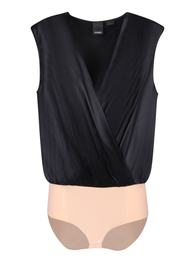 Pinko Ines Satin Bodysuit In Black