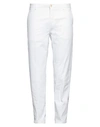 Yan Simmon Man Pants White Size 38 Cotton, Elastane