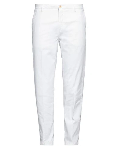 Yan Simmon Man Pants White Size 38 Cotton, Elastane