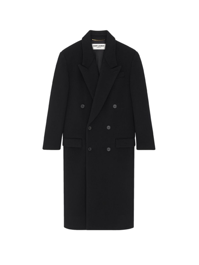 Saint Laurent Coat In Black