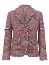 Thom Browne Check-pattern Tweed Jacket In Multicolor
