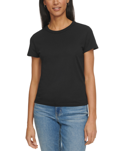 Calvin Klein Jeans Est.1978 Women's Embroidered Logo Short-sleeve T-shirt In Black