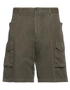 Lardini Man Shorts & Bermuda Shorts Military Green Size 38 Cotton, Linen