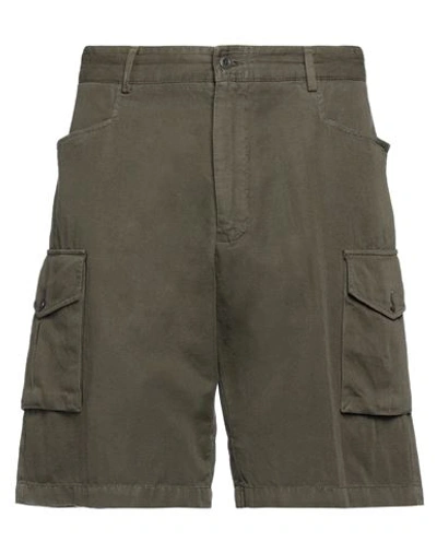 Lardini Man Shorts & Bermuda Shorts Military Green Size 38 Cotton, Linen
