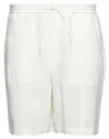 Emporio Armani Man Shorts & Bermuda Shorts Light Grey Size 40 Linen In White