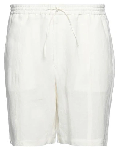 Emporio Armani Man Shorts & Bermuda Shorts Light Grey Size 42 Linen In White