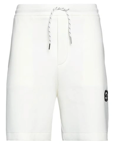 Emporio Armani Man Shorts & Bermuda Shorts White Size L Cotton, Polyester, Elastane