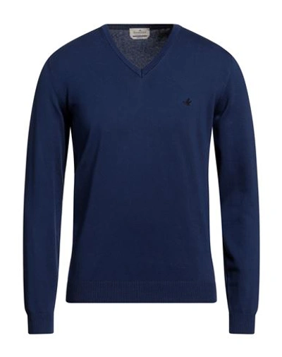 Brooksfield Man Sweater Blue Size 46 Cotton