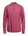 Alley Docks 963 Man Shirt Magenta Size Xxl Linen