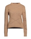 Eleventy Woman Sweater Camel Size Xl Wool, Viscose, Cashmere In Beige