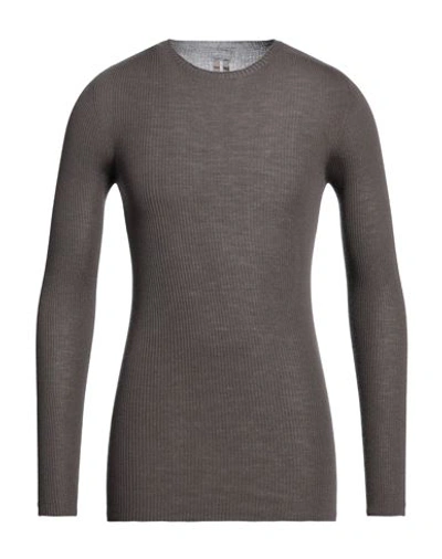 Rick Owens Man Sweater Lead Size Xxl Virgin Wool In Grey