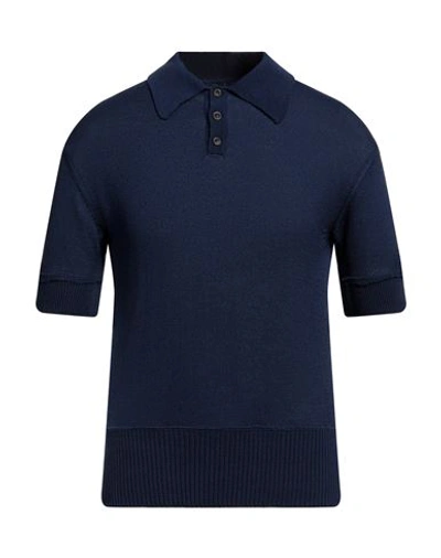 Maison Margiela Man Sweater Navy Blue Size Xs Wool, Acrylic, Polyamide