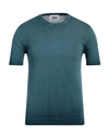 Alpha Studio Man Sweater Deep Jade Size 36 Cotton In Green