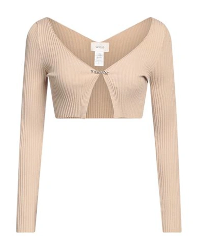 Vicolo Woman Cardigan Sand Size Onesize Viscose, Polyester In Beige