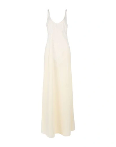 Elisabetta Franchi Woman Maxi Dress Light Yellow Size 10 Polyester, Glass