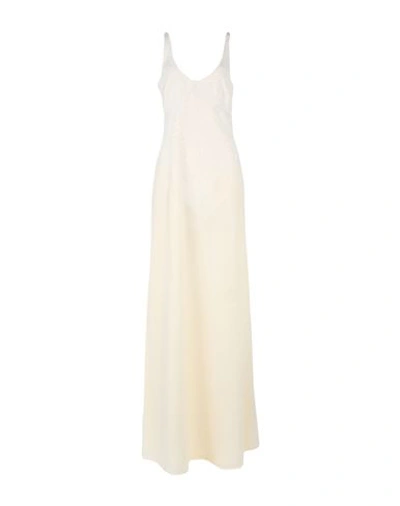 Elisabetta Franchi Woman Maxi Dress Pastel Yellow Size 6 Polyester, Glass In Yellow