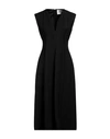 Jil Sander Woman Midi Dress Black Size 8 Viscose, Linen, Silk