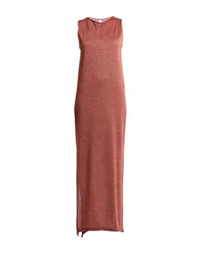 Souvenir Woman Maxi Dress Rust Size M Viscose, Polyamide, Metal In Red