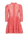 Soallure Woman Mini Dress Salmon Pink Size 4 Polyamide, Cotton, Polyester