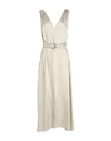 Brunello Cucinelli Woman Maxi Dress Sage Green Size M Viscose, Silk In Sage Green