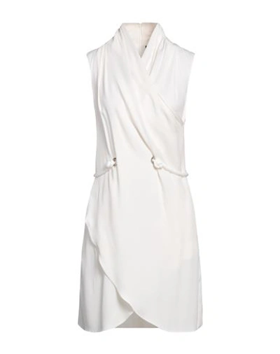 Giorgio Armani Silk Georgette Mini Wrap Dress In White