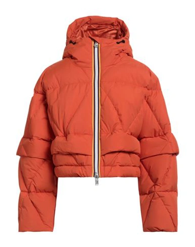 K-way Woman Down Jacket Orange Size S Polyamide In Orange