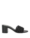 Valentino Garavani Woman Sandals Black Size 6.5 Soft Leather