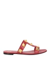 Valentino Garavani Woman Sandals Red Size 6.5 Soft Leather