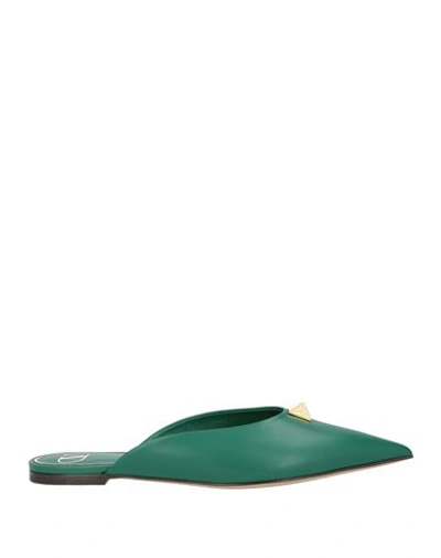 Valentino Garavani Woman Mules & Clogs Emerald Green Size 6 Leather