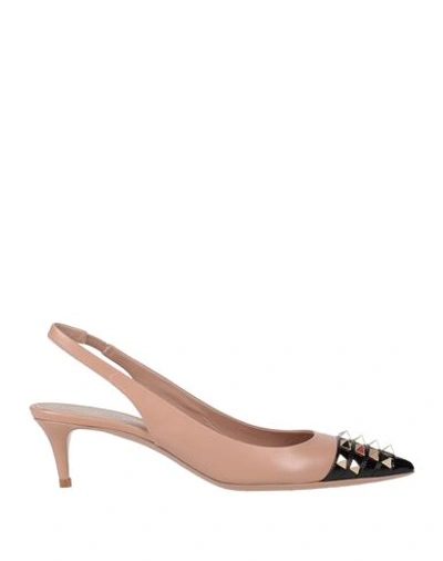 Valentino Garavani Woman Pumps Blush Size 8 Soft Leather In Brown