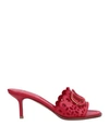 Valentino Garavani Woman Sandals Red Size 8 Soft Leather