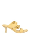 Bruno Premi Woman Sandals Yellow Size 8 Soft Leather In Yellow