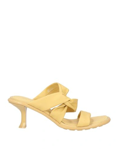 Bruno Premi Woman Sandals Yellow Size 8 Soft Leather