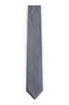 Hugo Boss Silk Tie With Jacquard-woven Micro Pattern In Dark Blue