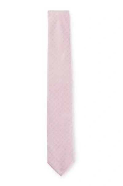 Hugo Boss Silk-blend Tie With Dot Motif In Light Pink