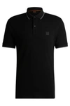 Hugo Boss Black Patch Polo In Black
