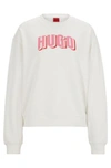 Hugo Oversize-fit Sweatshirt In French Terry With Seasonal Artwork In White