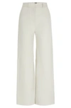 HUGO BOSS REGULAR-FIT LEATHER TROUSERS WITH WIDE LEG